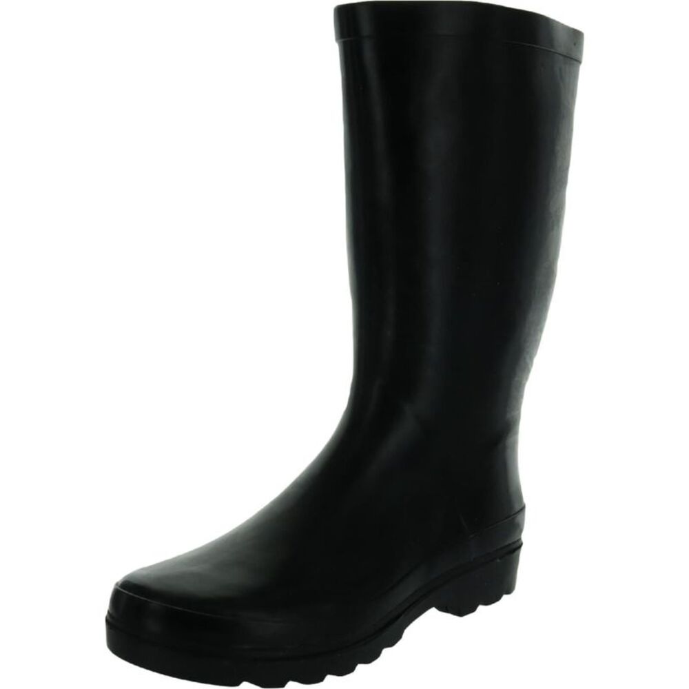 NWT SUGAR Womens Black 1/2" Platform Raffle Round Toe Block Heel Rain Boots 9 M
